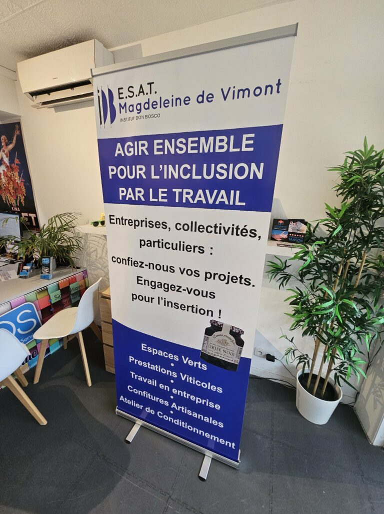 Kakémono Roll up ESAT Magdeleine de Vimont Castres-Gironde Bordeaux